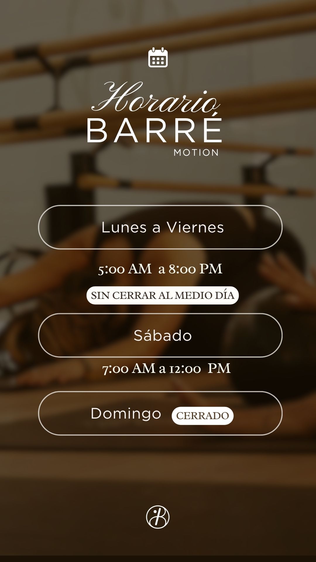 Instagram story created for Barré Motion