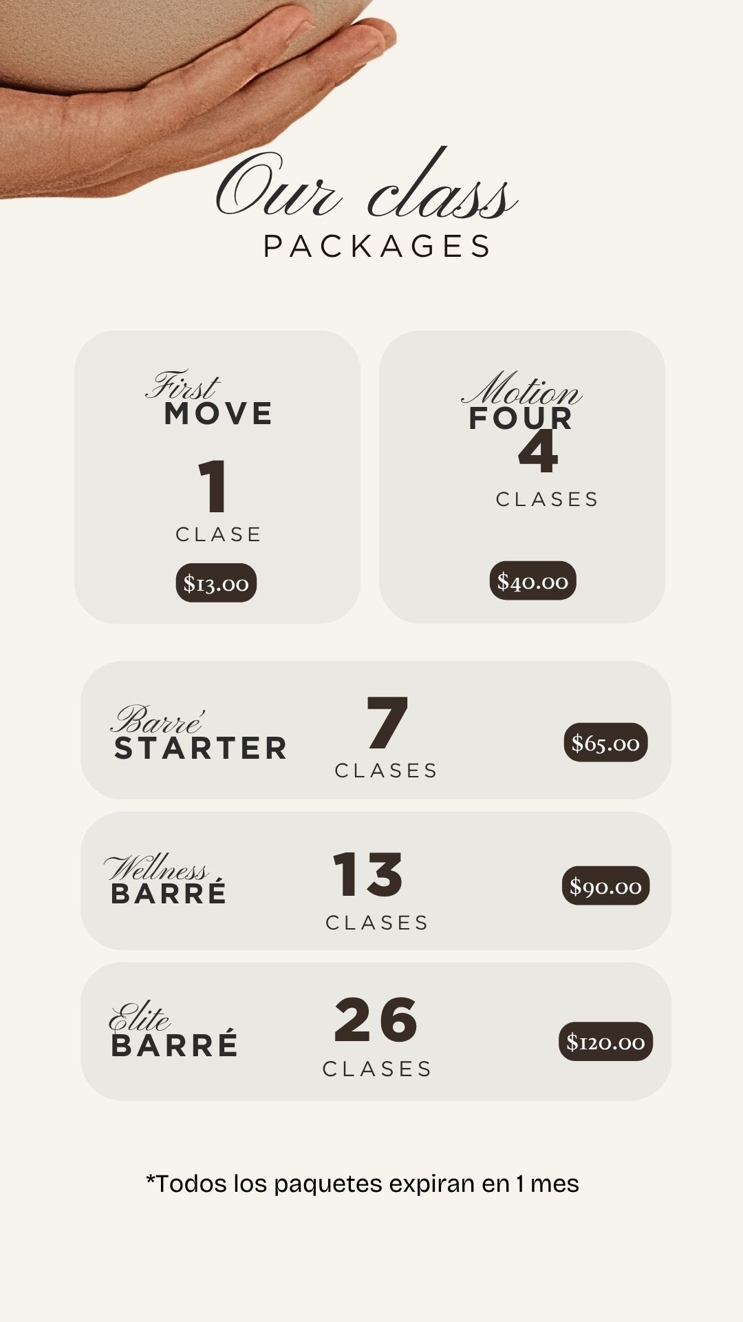 Instagram story created for Barré Motion
