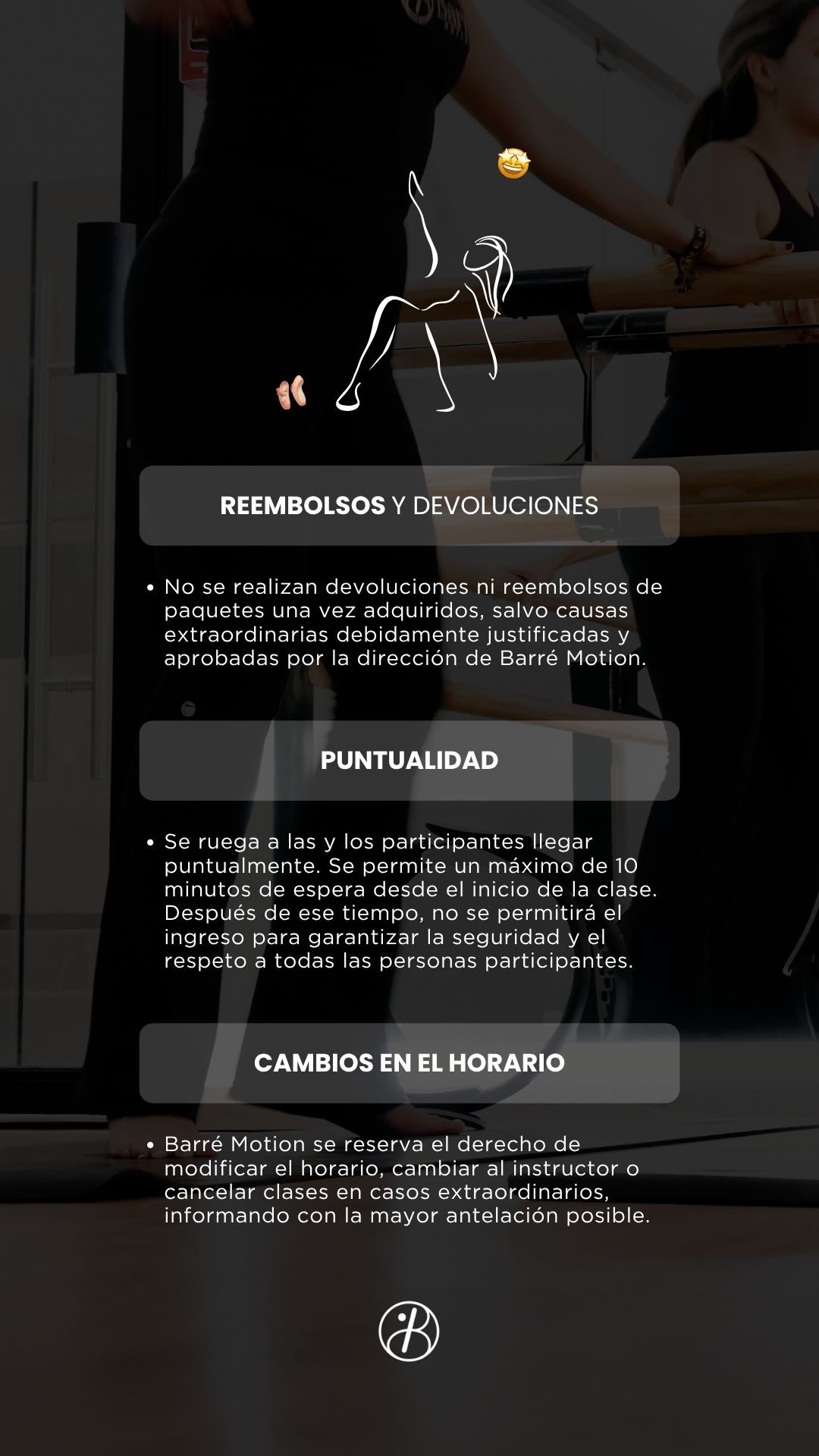 Instagram story created for Barré Motion