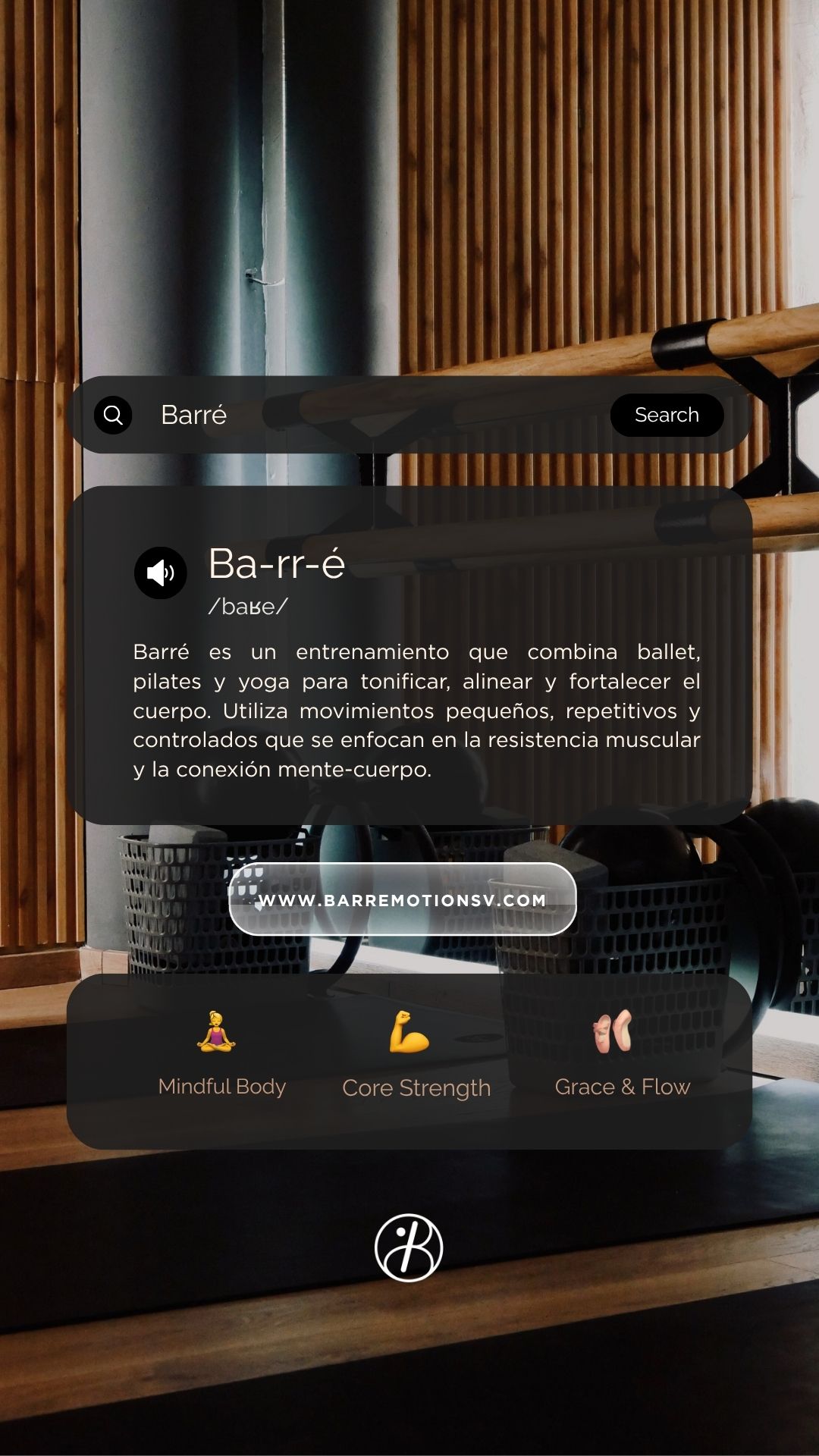 Instagram story created for Barré Motion