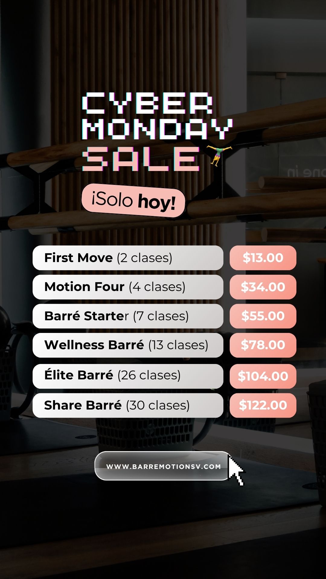 Instagram story created for Barré Motion