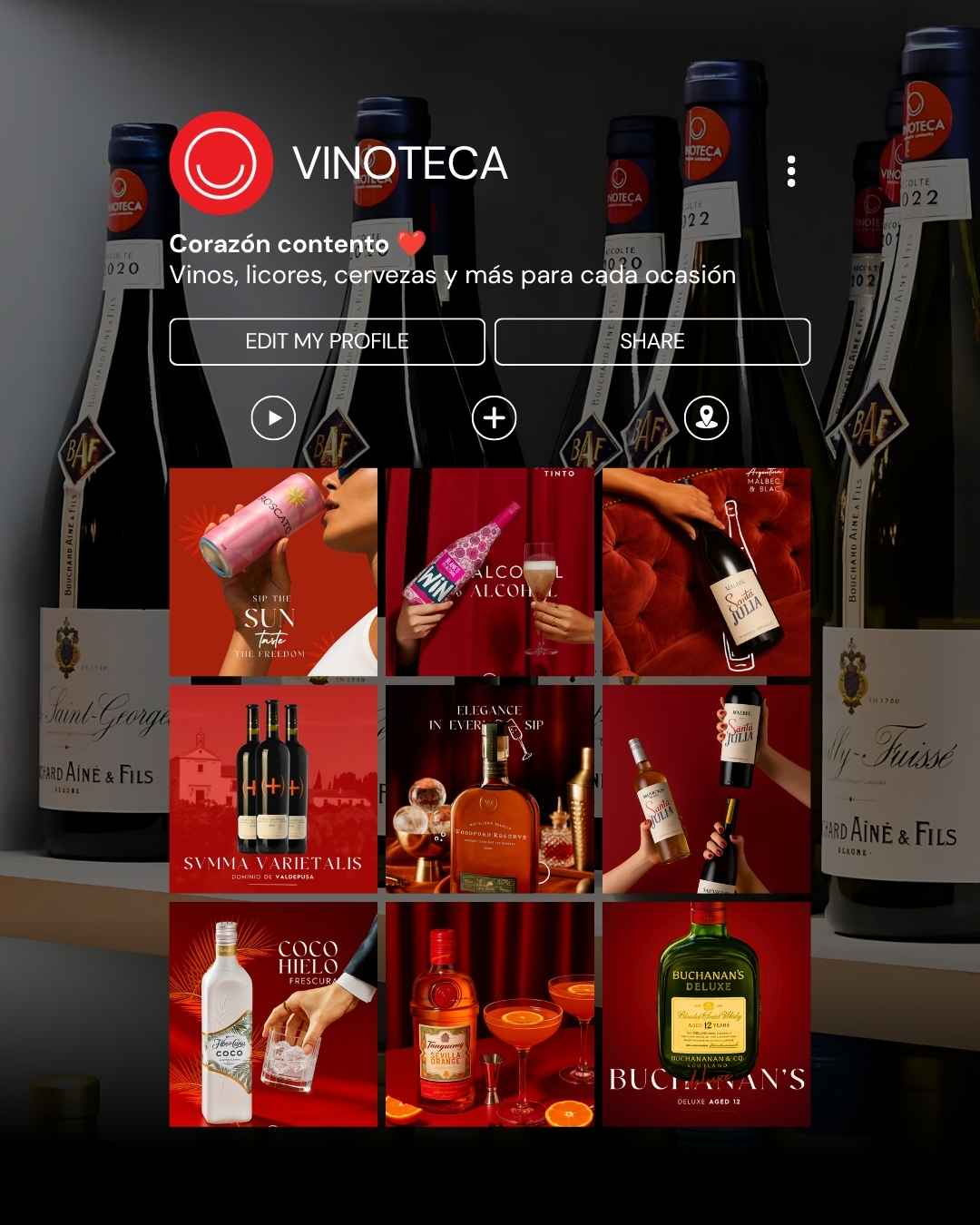 Instagram post created for Vinoteca