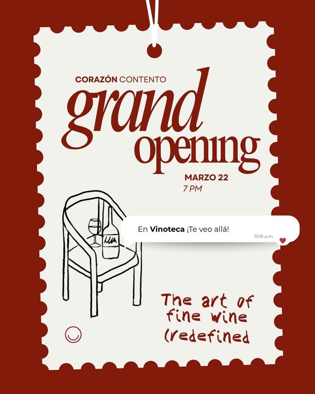 Instagram post created for Vinoteca