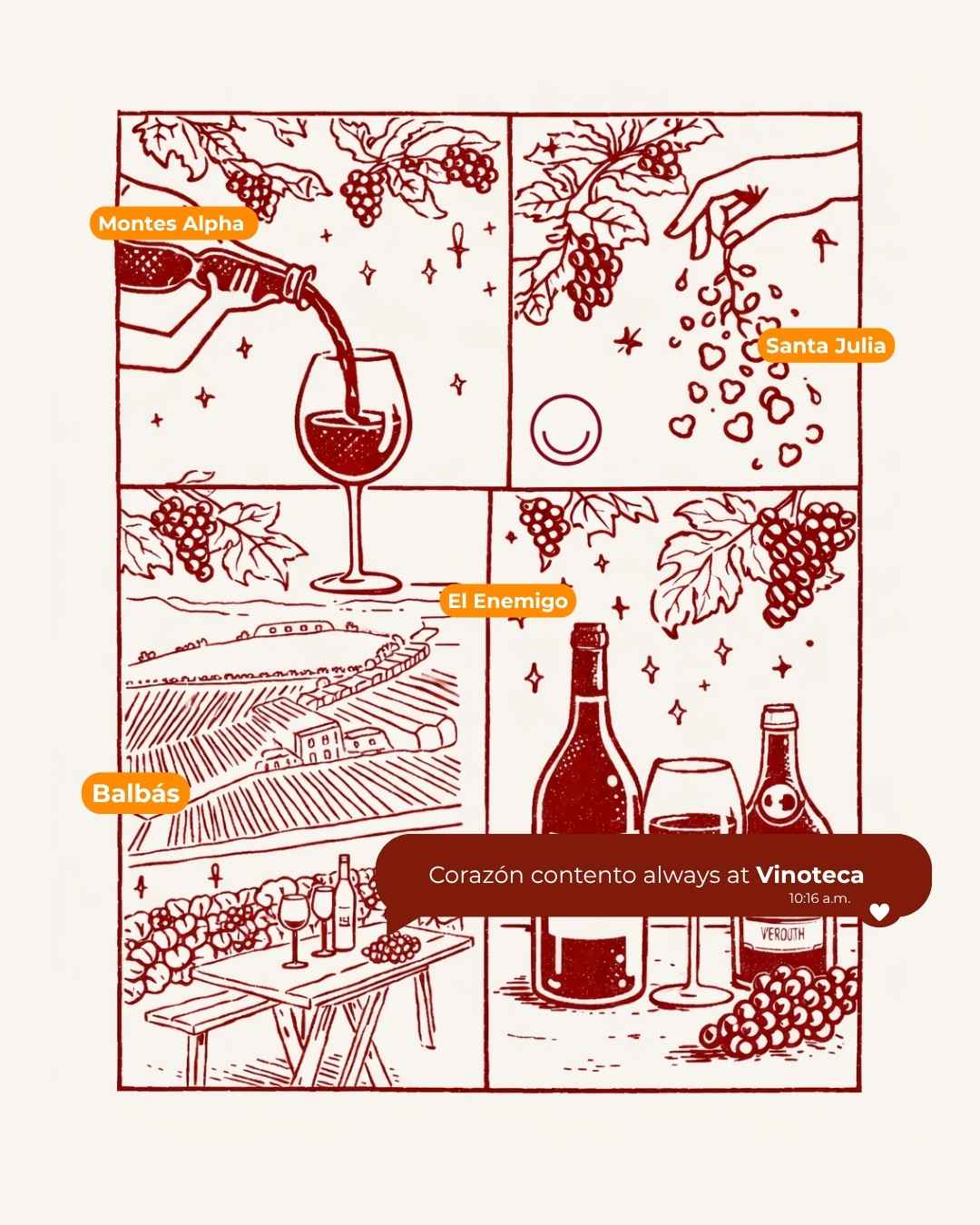Instagram post created for Vinoteca