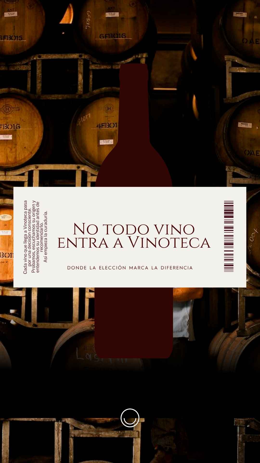 Instagram story created for Vinoteca