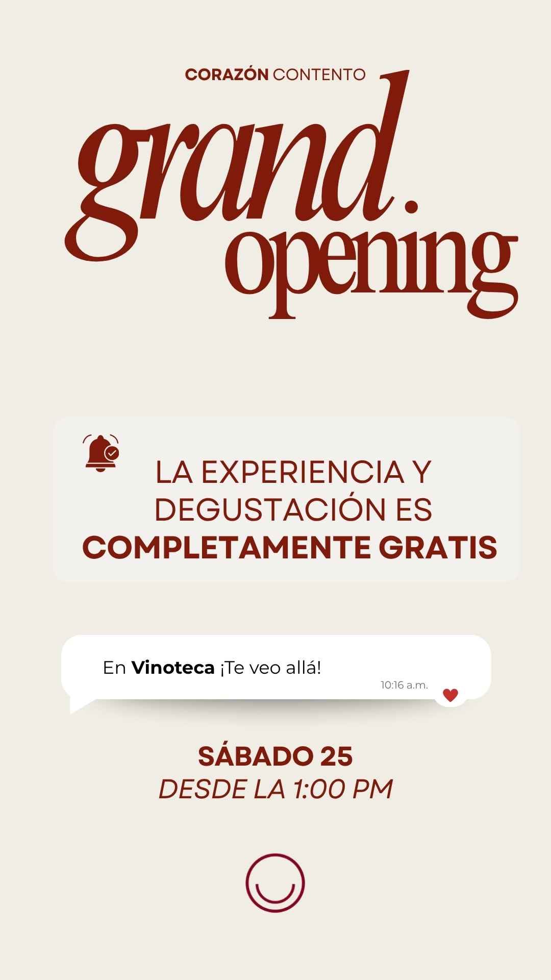Instagram story created for Vinoteca